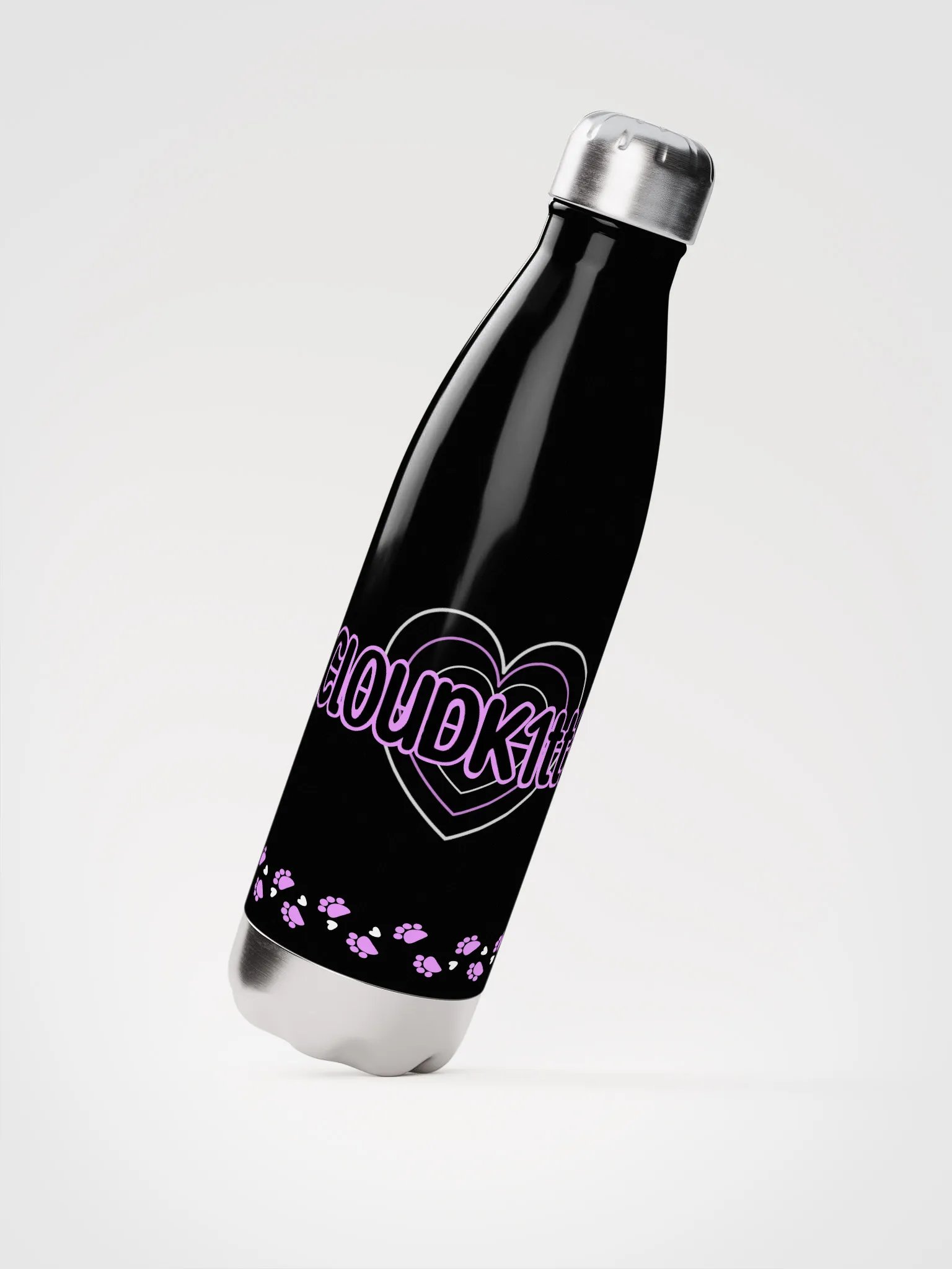 Kitten Paw Logo Stainless Steel Water Bottle product image (2)