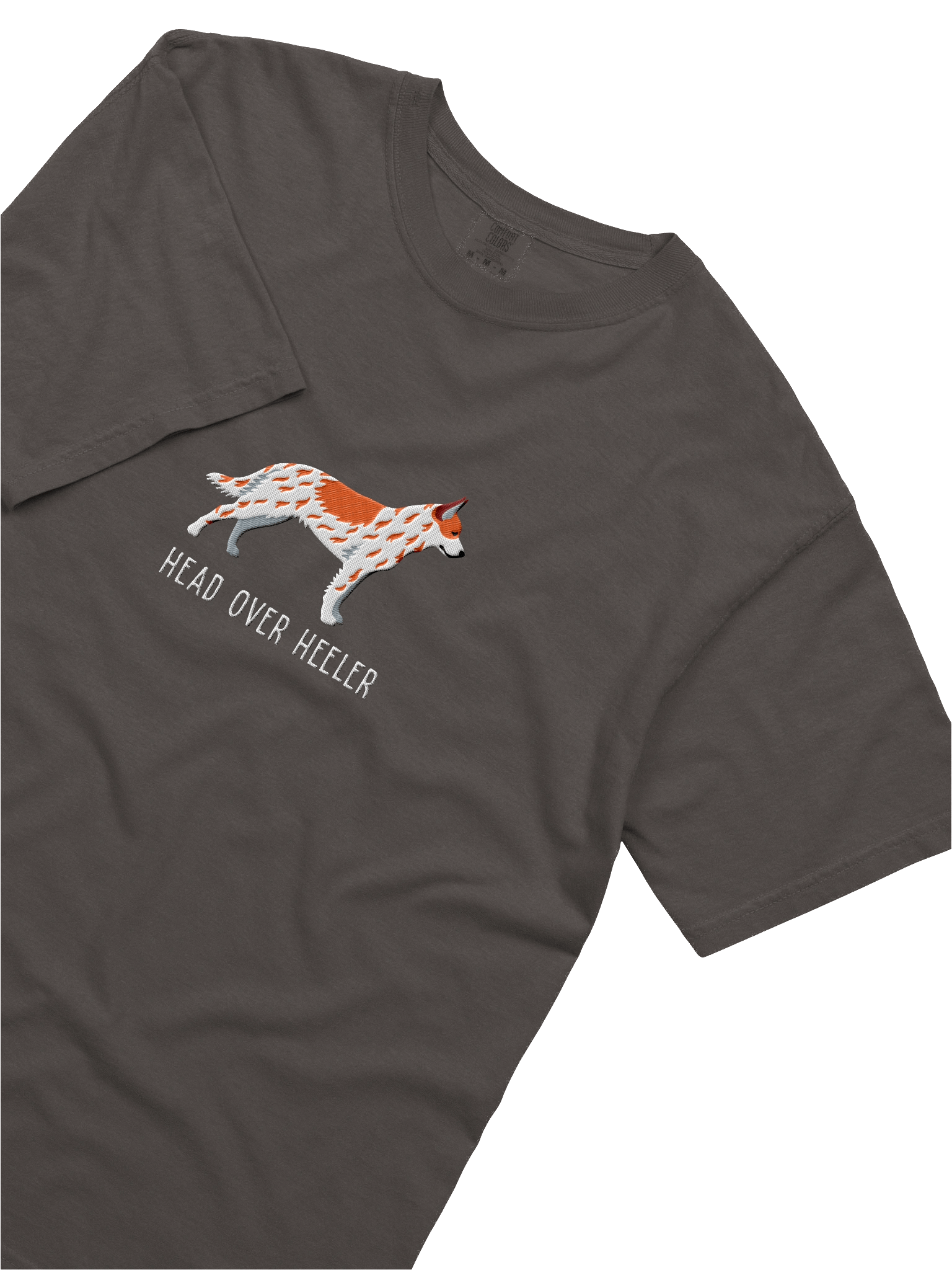 Head Over Heeler T-Shirt(Embroidered) of an Australian Cattle Dog(Red Heeler) product image (15)