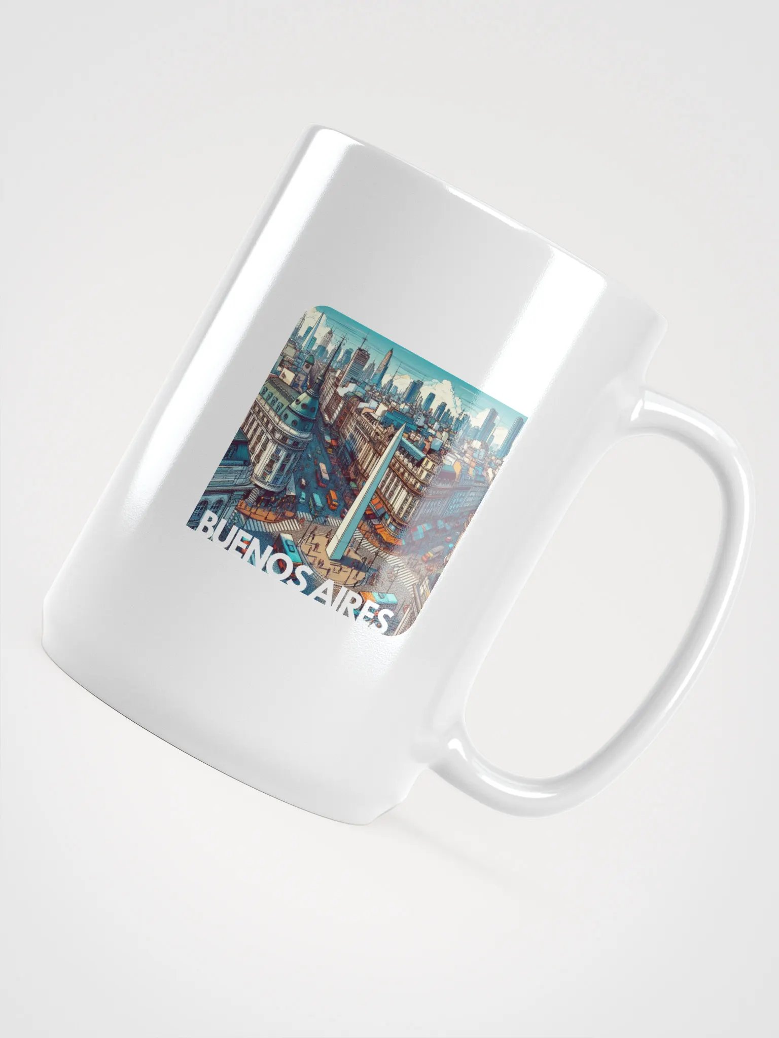 White Glossy Mug | AI Design Buenos Aires city product image (4)