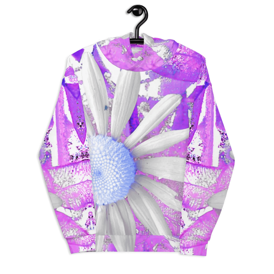 Cool Vivid Abstract Daisy Flower Unisex Pull Over Hoodie product image (7)