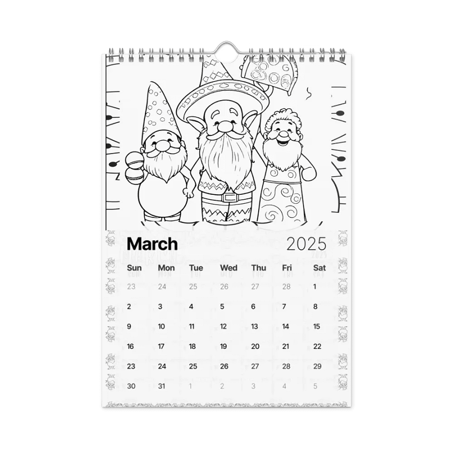 2025 A Gnomie Year Coloring Calendar-Physical product image (9)