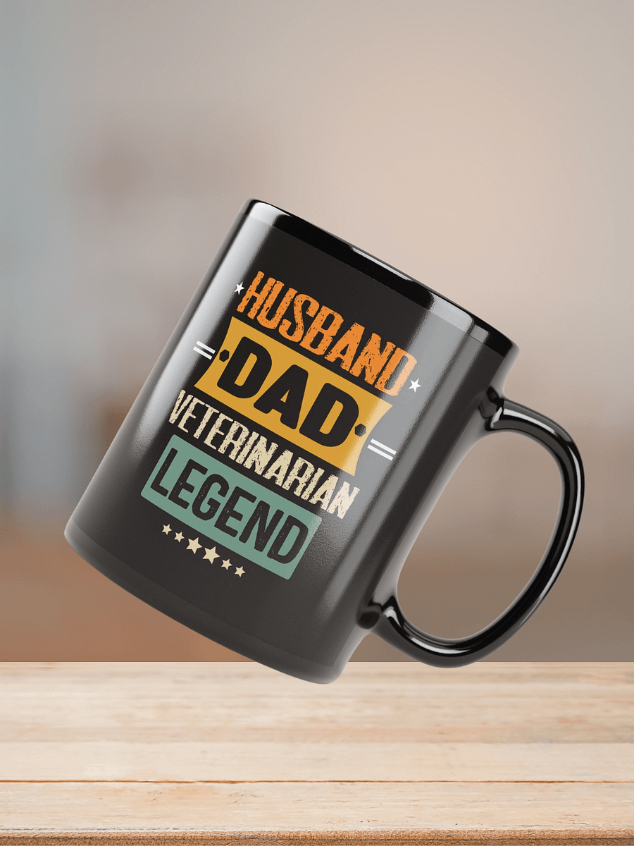 "Husband-vet-legend" black glossy mug product image (8)