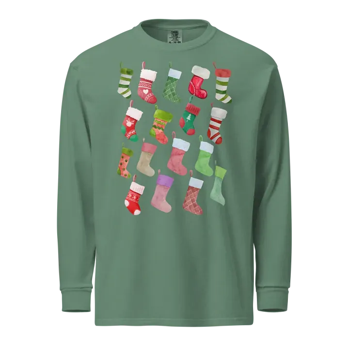 Christmas Stocking Collage Adult Long-Sleeve T-Shirt product image (2)