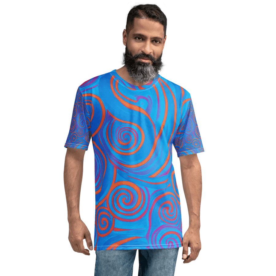Funky Blue Dreams Liquid Tie-Dye Men's T-shirt product image (7)