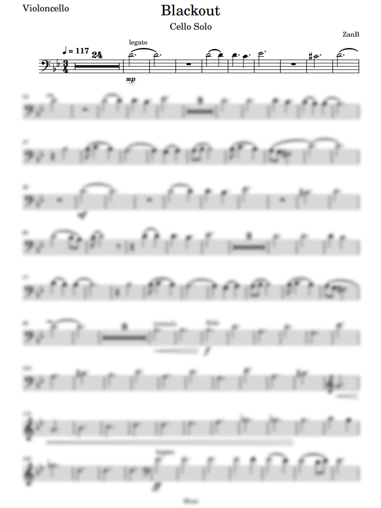 Muse - Blackout (Cello Solo) product image (1)