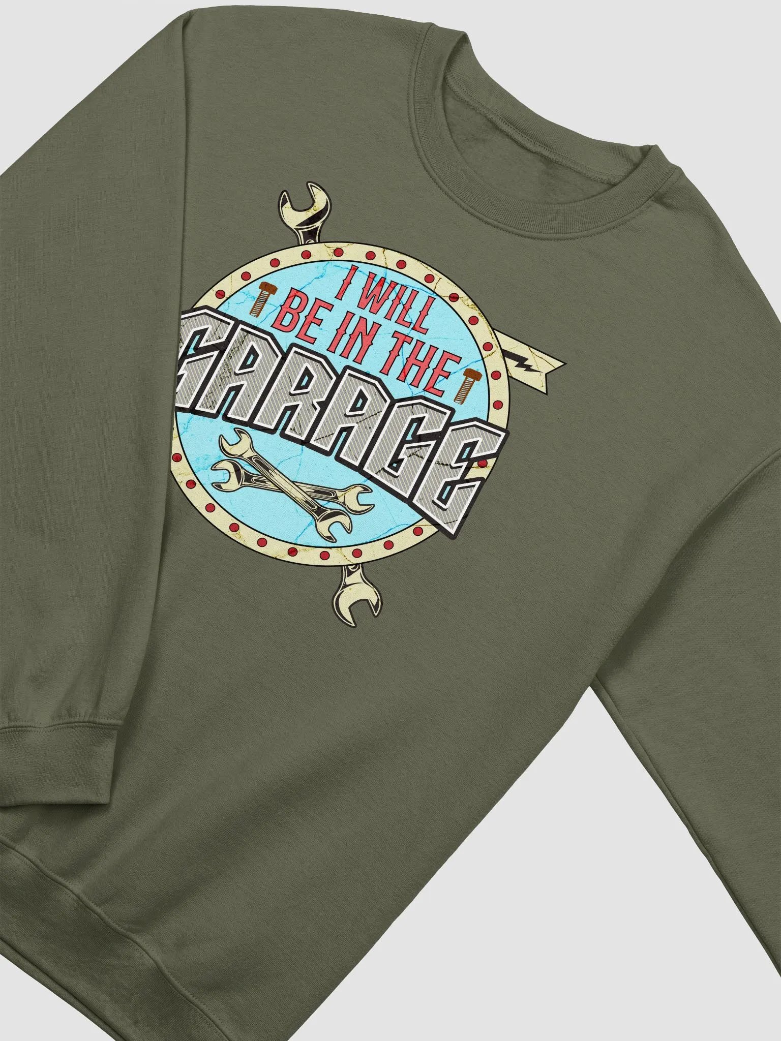 I Will Be In The Garage Vintage Sign Crewneck Sweatshirt product image (12)
