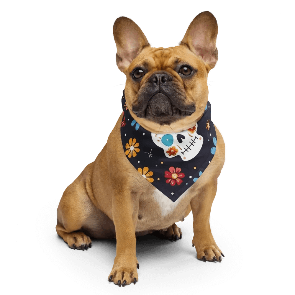 Sugar Skull Flowers Navy Bandana product image (6)