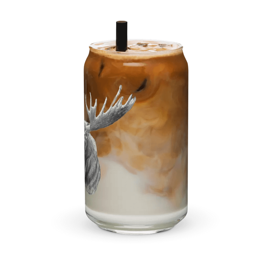 Moose Drawing Glass Can Cup product image (42)