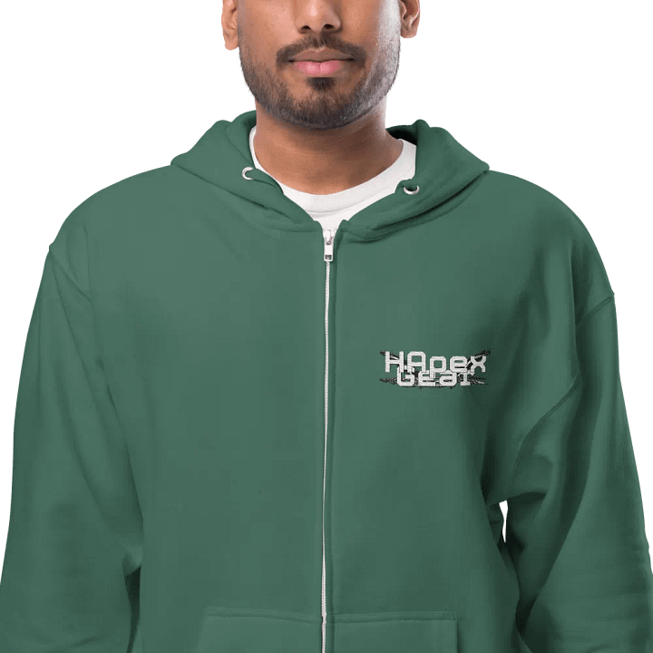 Fleece Zip Up Hoodie - Embroidered - White HApex Gear White Logo product image (2)