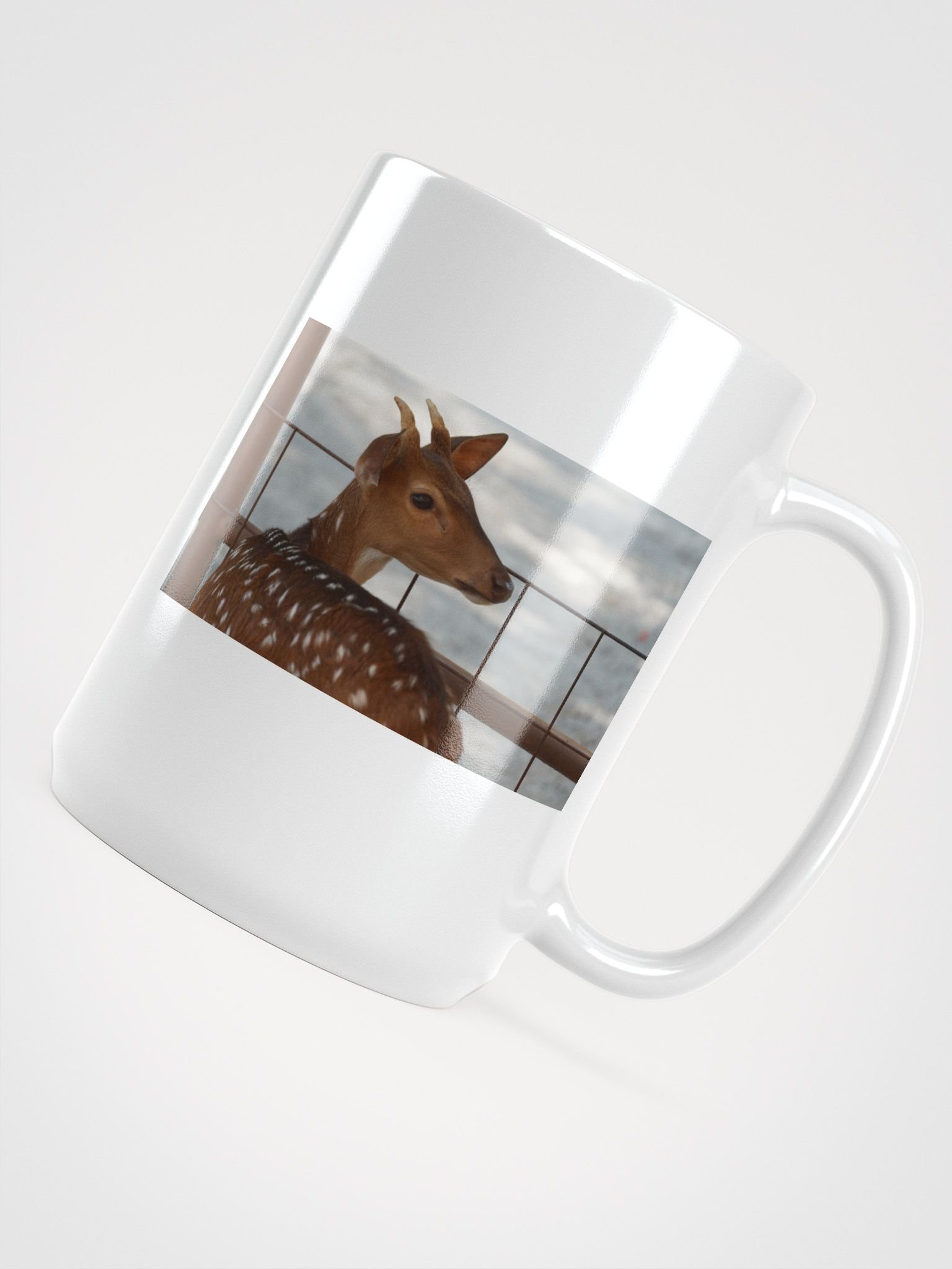 Spotted Deer White Glossy Mug product image (4)