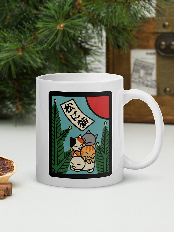 January Hanafuda Japanese Playing Card Cat 11 oz Mug product image (1)