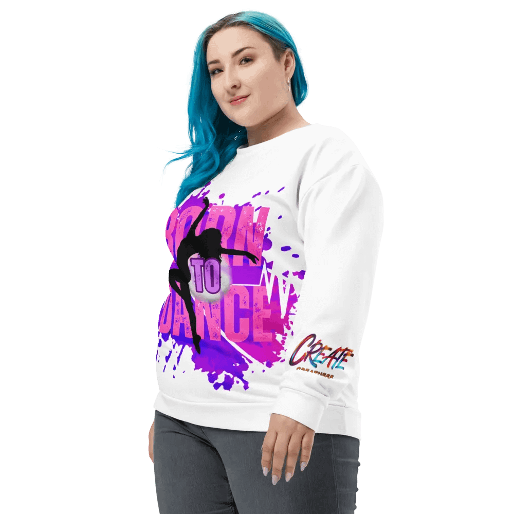 Born to Dance Her Silhouette Vibrant Visionary All-Over Print Sweatshirt product image (2)