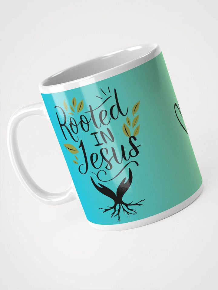 Rooted In Jesus (Green & Yellow) Inspirational Ceramic Mug product image (1)