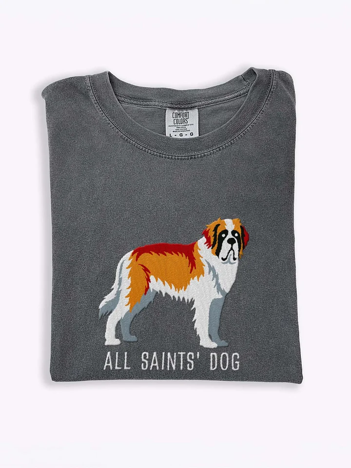 All Saints' Dog T-Shirt(Embroidered) of a Saint Bernard(Brown & White) product image (1)