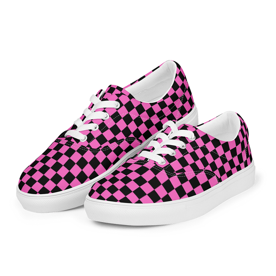 Pink Checkerboard Statement Sneakers product image (4)