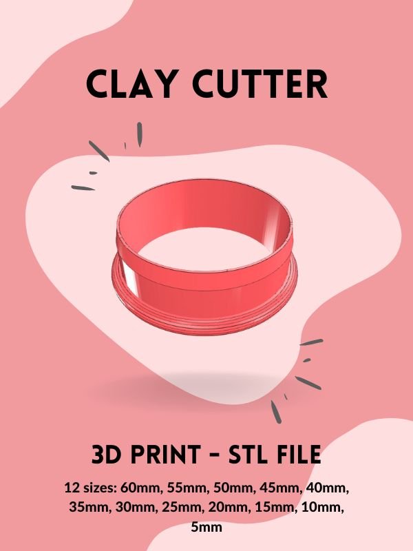 Circle Shape Clay Cutter STL 3D Print File product image (1)