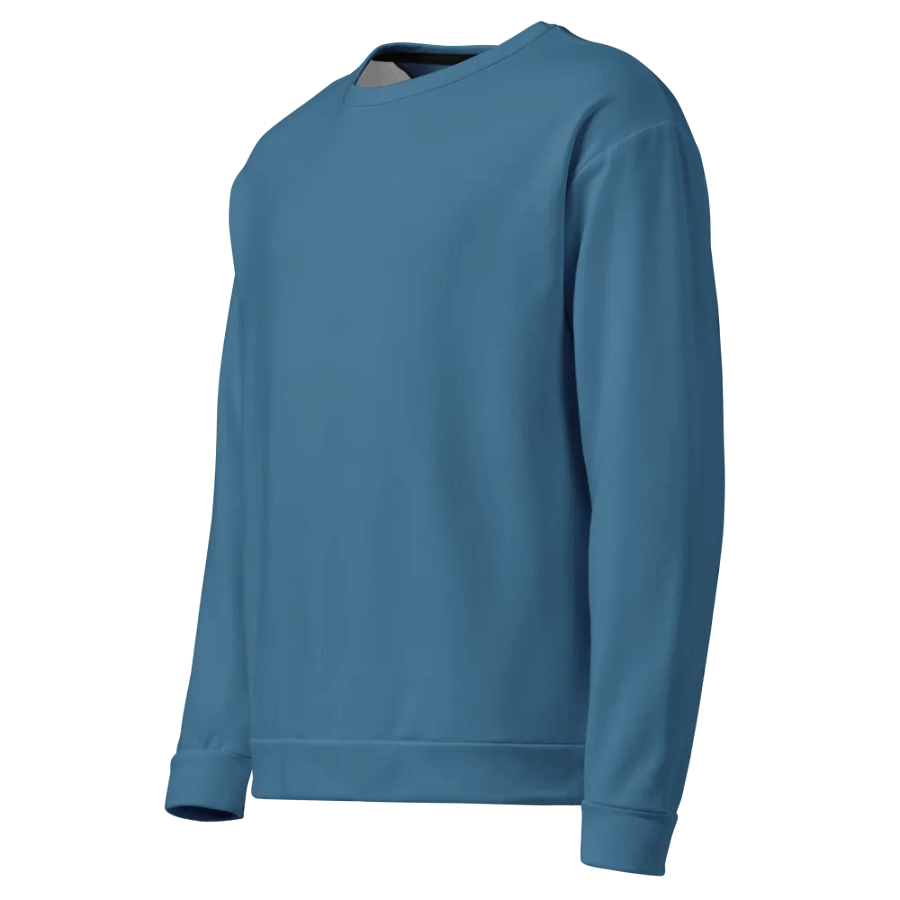 Plain Medium Blue True Summer Unisex Recycled Polyester Heavyweight Premium Sweatshirt by Treasure Pie product image (5)