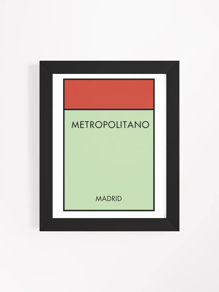 Metropolitano Stadium Madrid Monopoly Title Art Framed Print product image (1)