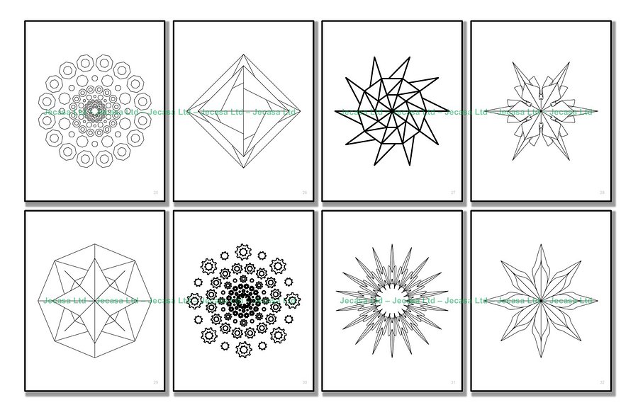 100 Geometric Mandala Coloring Pages | PDF | Digital File | Series GM2025 Vol. 5 product image (6)