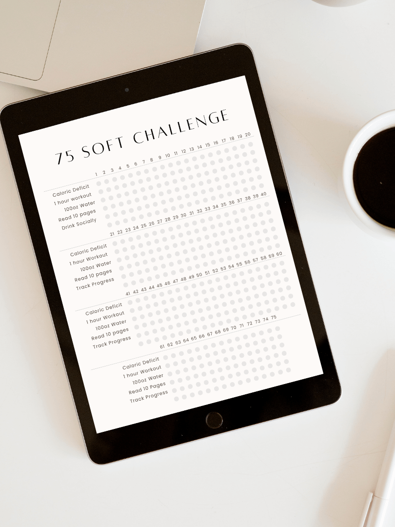 75 Soft Challenge Digital Planner | Wellness and Fitness Planner, Vision Board and Daily Schedule, Weekly Workout and Reflection Pages product image (3)