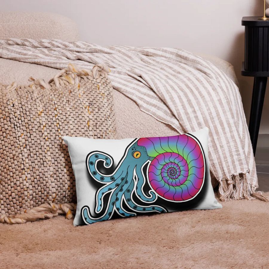 Whimsical Ammonite Print Pillow Case product image (5)