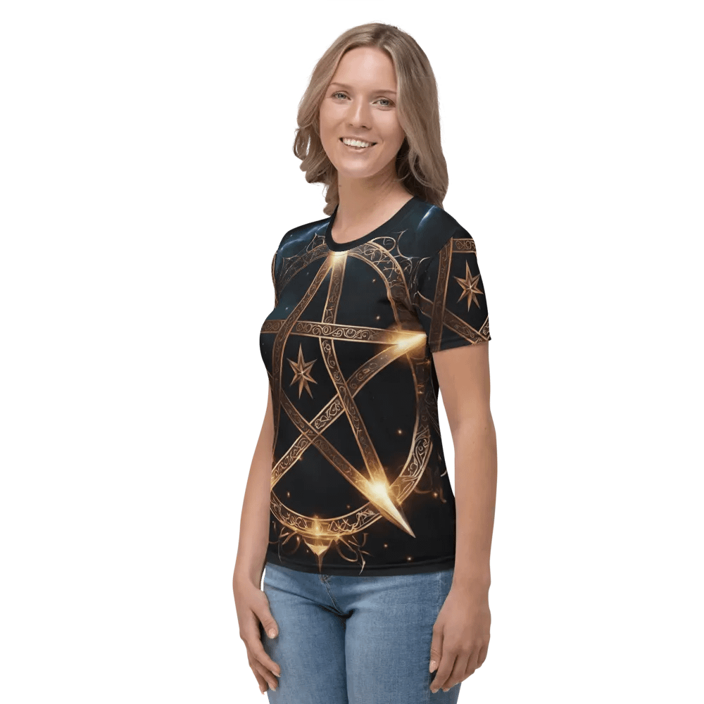 Black and Gold Star Symbology TShirt - all over print product image (6)