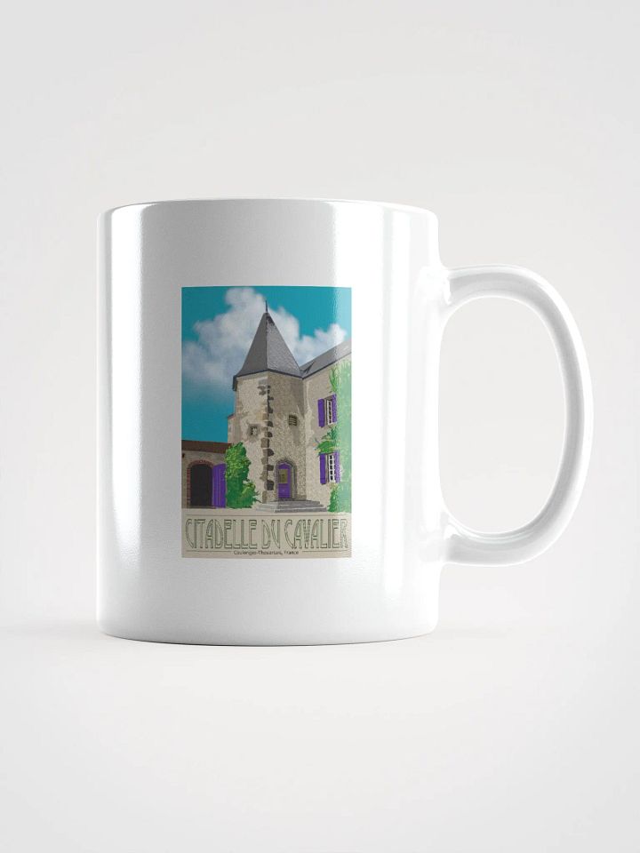 White Glossy Mug with Château illustration product image (1)