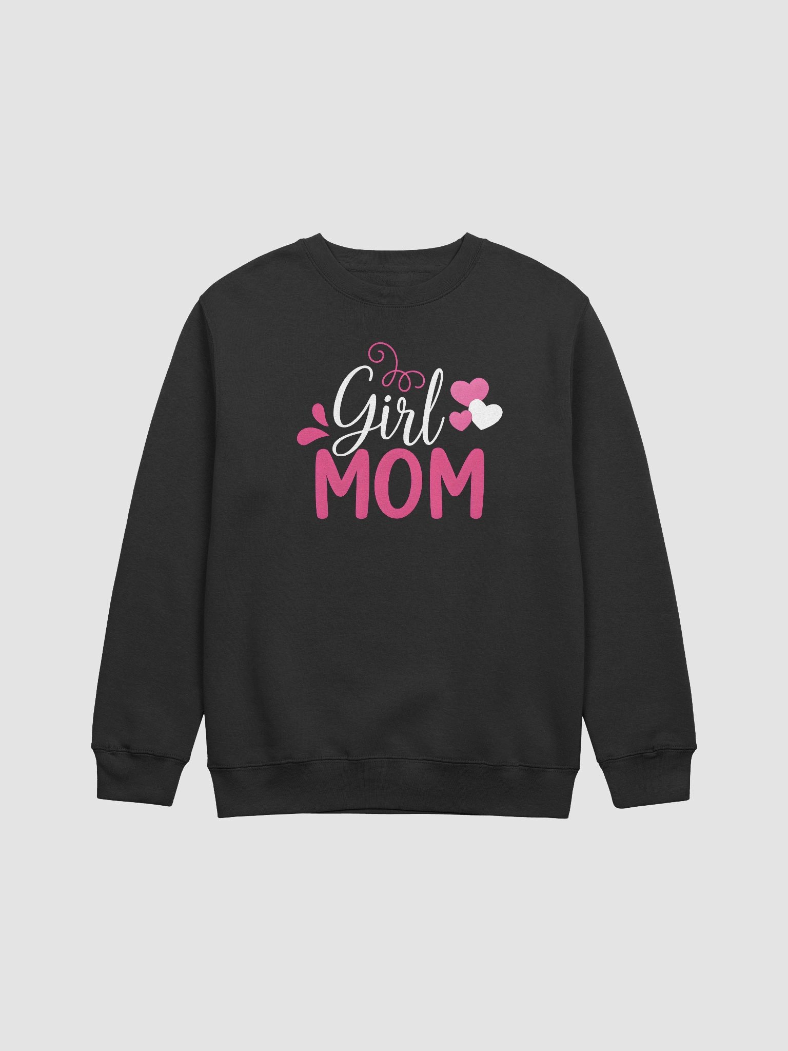 Girl Mom Crewneck Sweatshirt – Hand Lettered Pink & White Design | Gift for Moms of Girls product image (1)