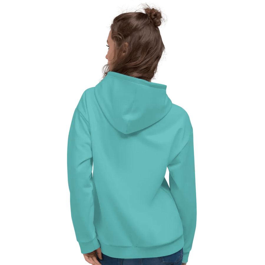 Plain Turquoise Blue True Summer Unisex Recycled Polyester Heavyweight Premium Hoodie by Treasure Pie product image (10)