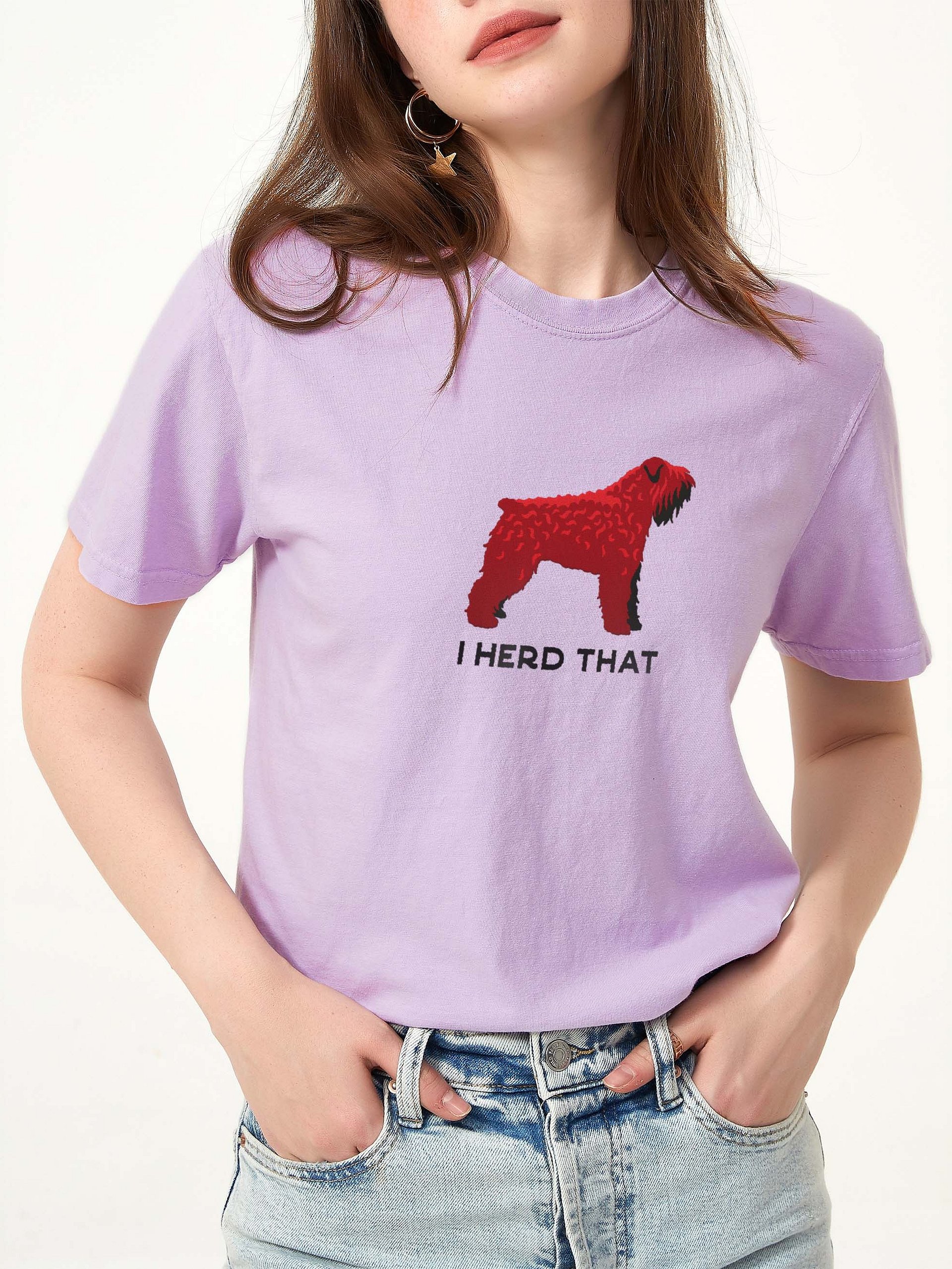 I Herd That T-Shirt(Embroidered) of a Bouvier des Flandres(Red) product image (2)