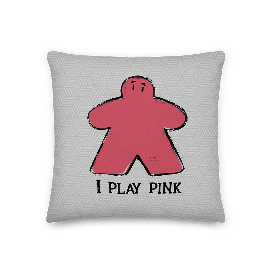 I Play Pink Meeple Rainbow Pillow product image (3)
