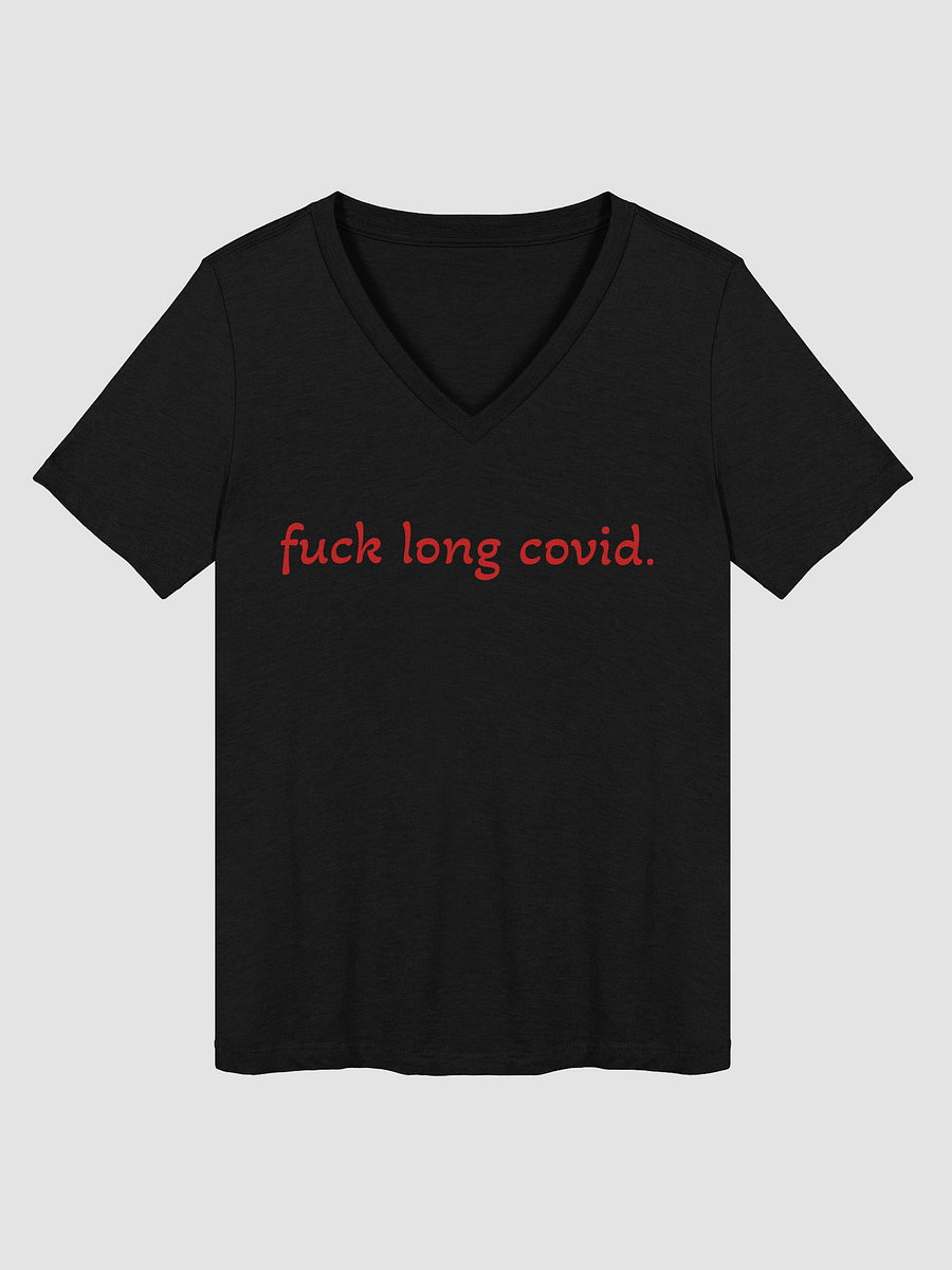 F*ck Long Covid Relaxed V-Neck Tee - Red product image (16)