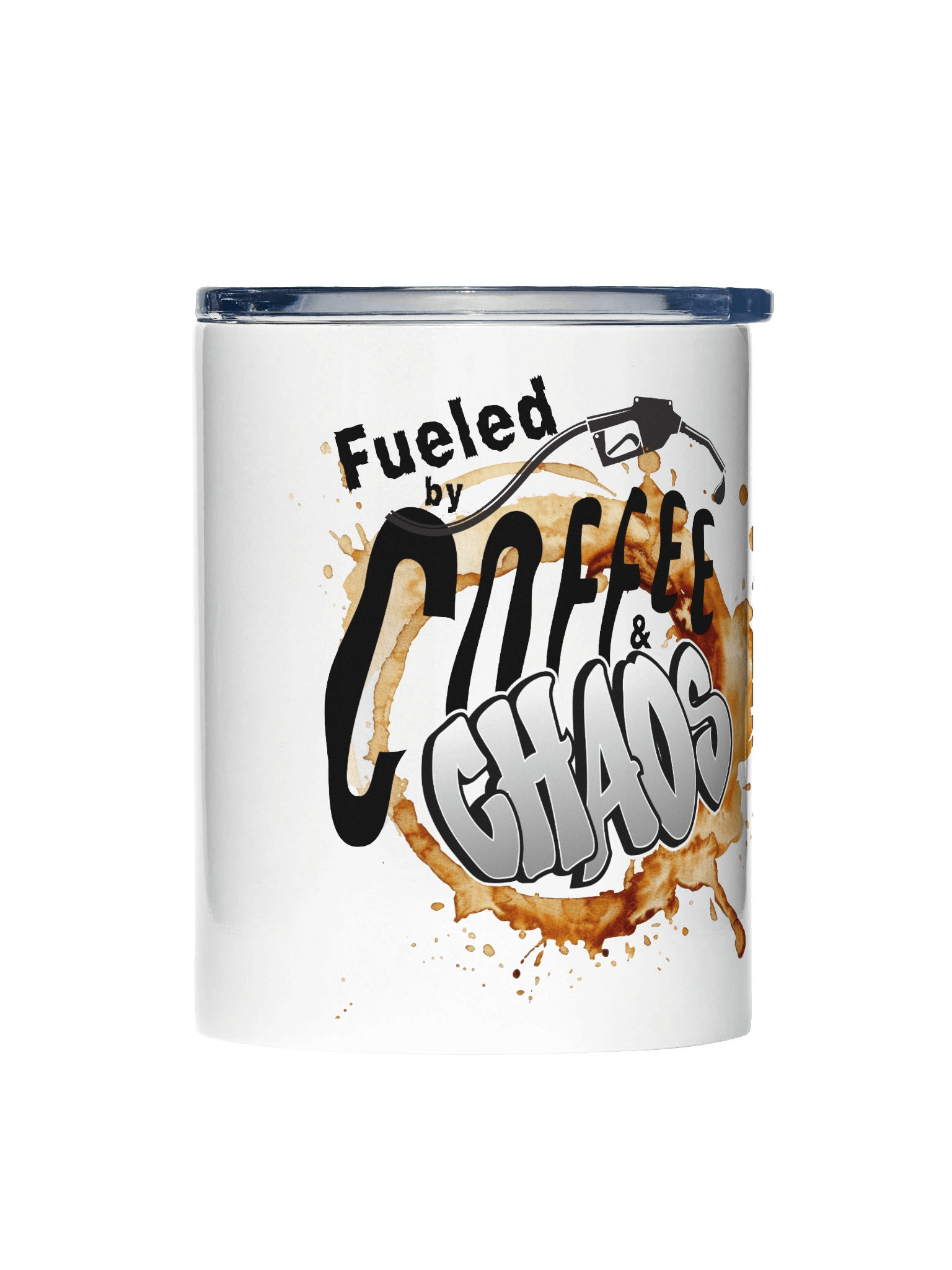 “Fueled by Coffee & Chaos” Graffiti 10oz Stainless Steel Tumbler product image (1)