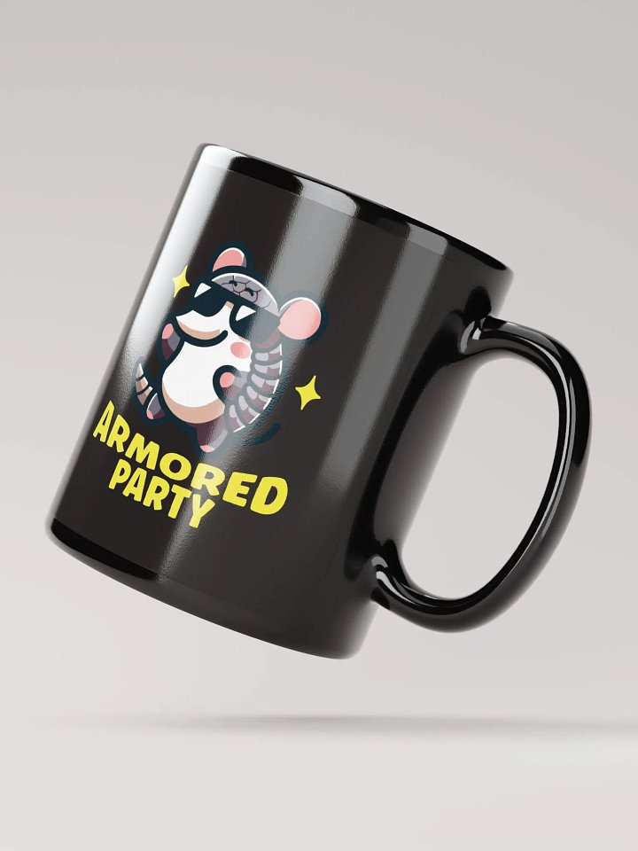 Armadillo Armored Party | Black Mug product image (3)