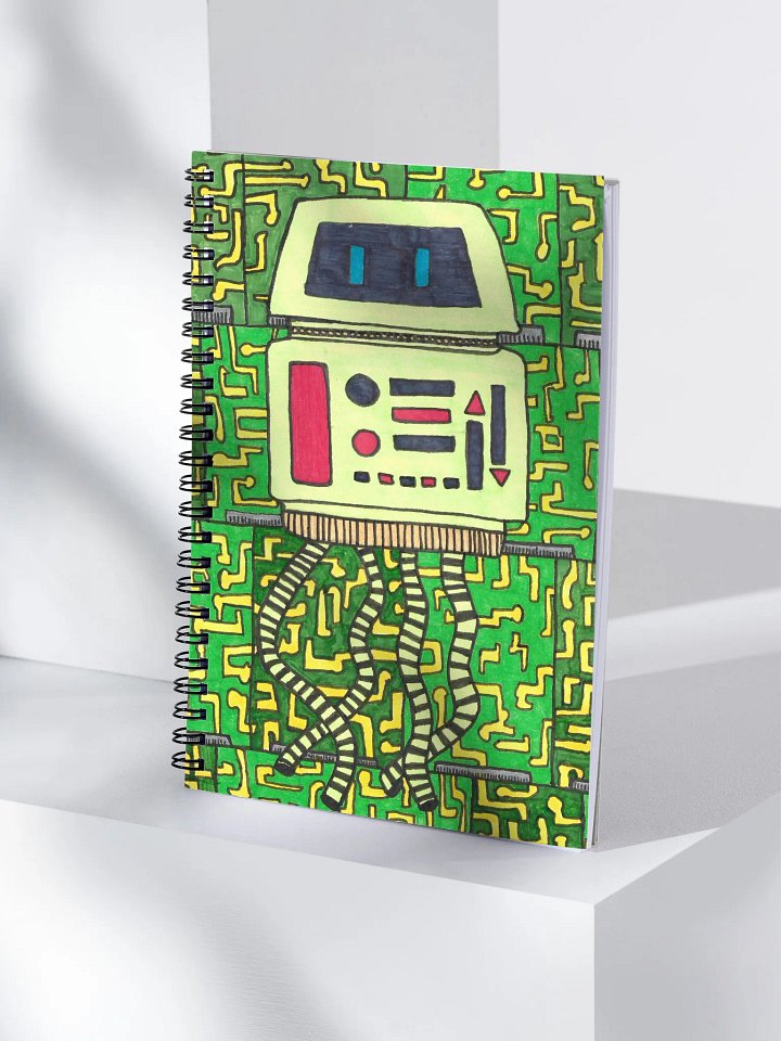 "Robot with a Checkered Past" Spiral Notebook product image (2)