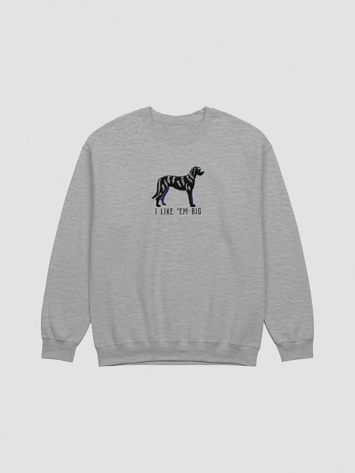 I Like 'Em Big Sweatshirt (Embroidered) of an Irish Wolfhound(Black) product image (10)