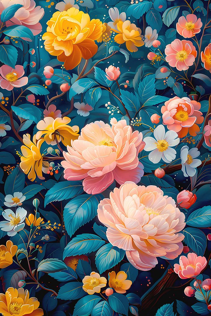 Enchanted Garden Poster: Vibrant Roses and Blossoms for Romantic Home Decor Matte Poster product image (1)
