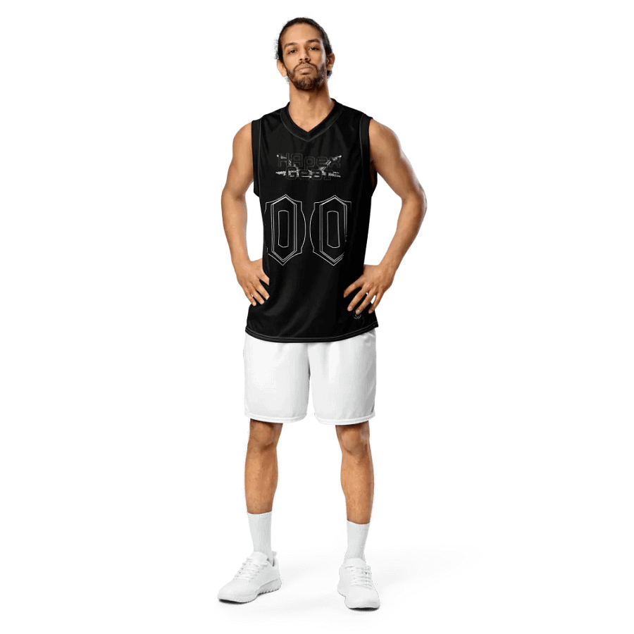 Dieter - Black - Recycled Unisex Basketball Jersey - Black HApex Gear Black Logo product image (3)