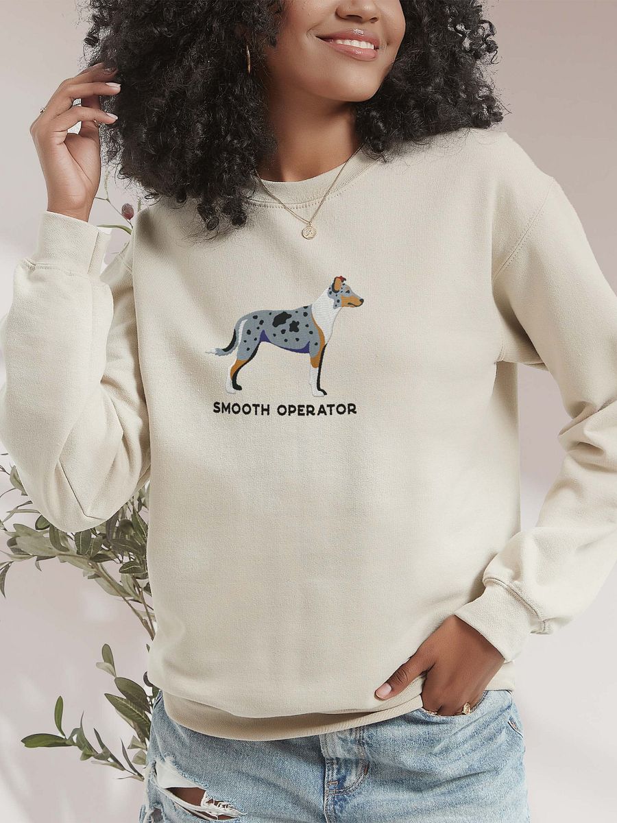 Smooth Operator Sweatshirt (Embroidered) of a Smooth Collie(Blue Operator) product image (2)