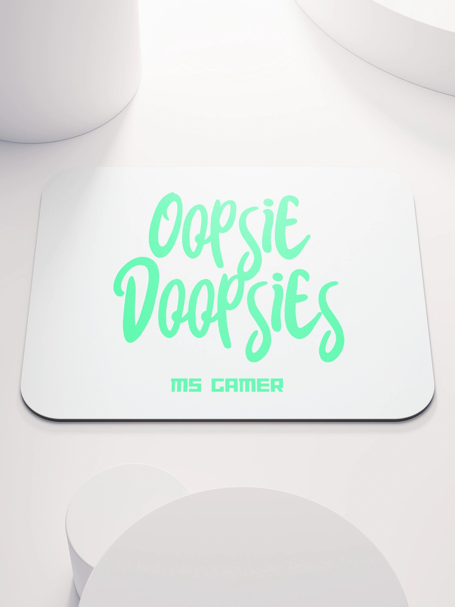 Ms Gamer Oopsie Doopsie Mouse Pad - White product image (1)