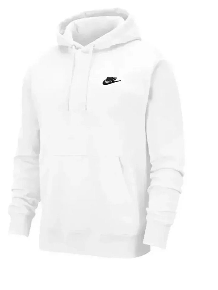 Nike Club Pullover Hoodie White Black BV2654-100 Men's Size S-XXL New product image (1)