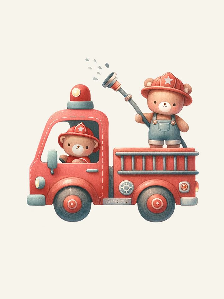 Fire truck + Helicopter - Clipart product image (2)