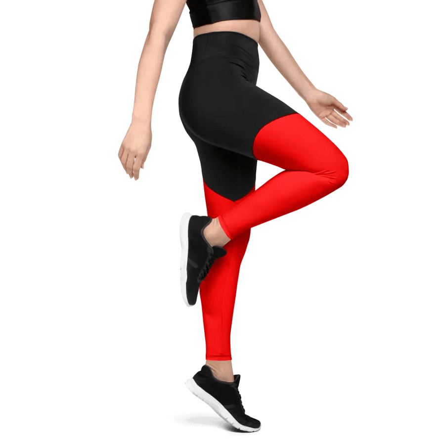 Plain Color Red Sports Leggings product image (5)