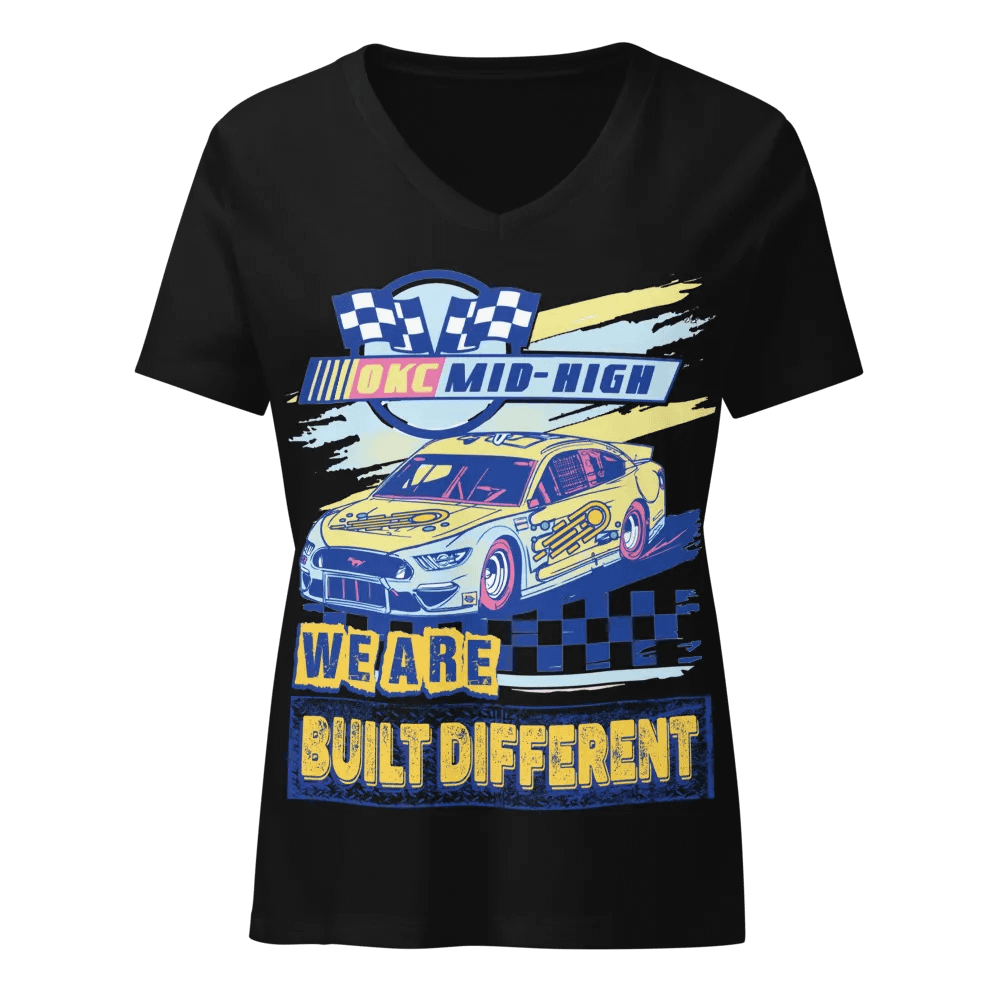 Retro Racing Chic V-Neck Tee product image (2)