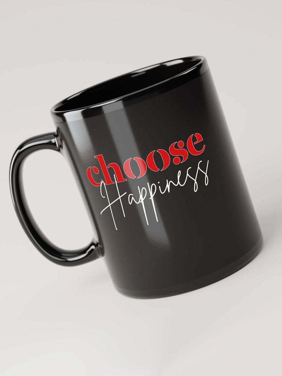 Choose Happiness Black Glossy Ceramic Mug product image (5)