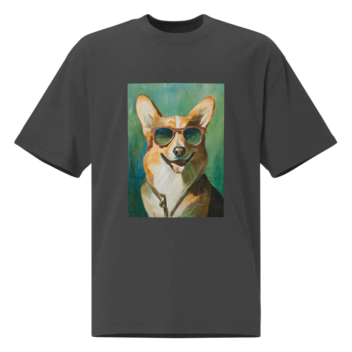 Cool Corgi Sunglasses Painting - dogPXL Artistic series Shades Oversized Tee product image (2)