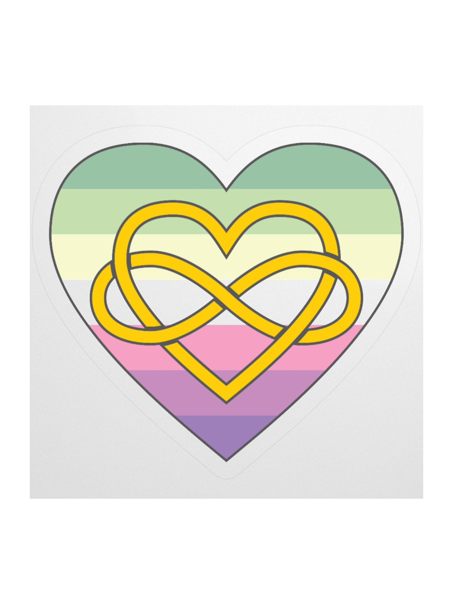 Genderfae Pride Flag Polyamory Infinity Heart Sticker product image (1)