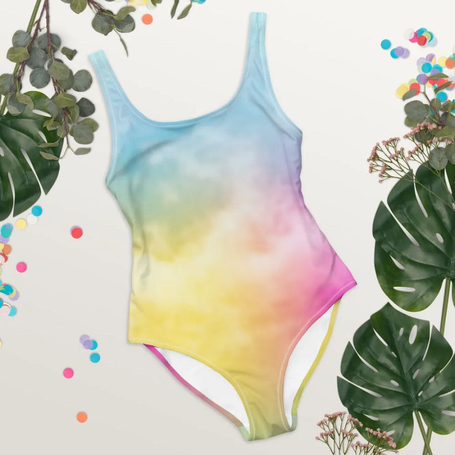 Blur Cloud Rainbow Design one piece Swimsuit - V3 product image (8)