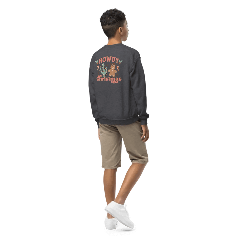 Gingerbread Cowboy Holiday Kids Crewneck T-Shirt product image (6)