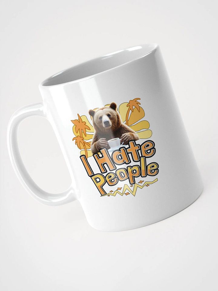 I Hate People Bear Sarcastic White Glossy Mug product image (2)